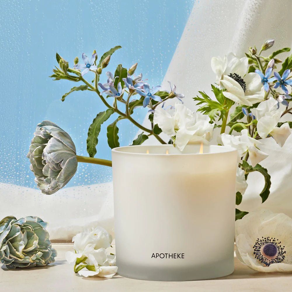 Apotheke Canvas 3-Wick Candle with flowers | Duman Home