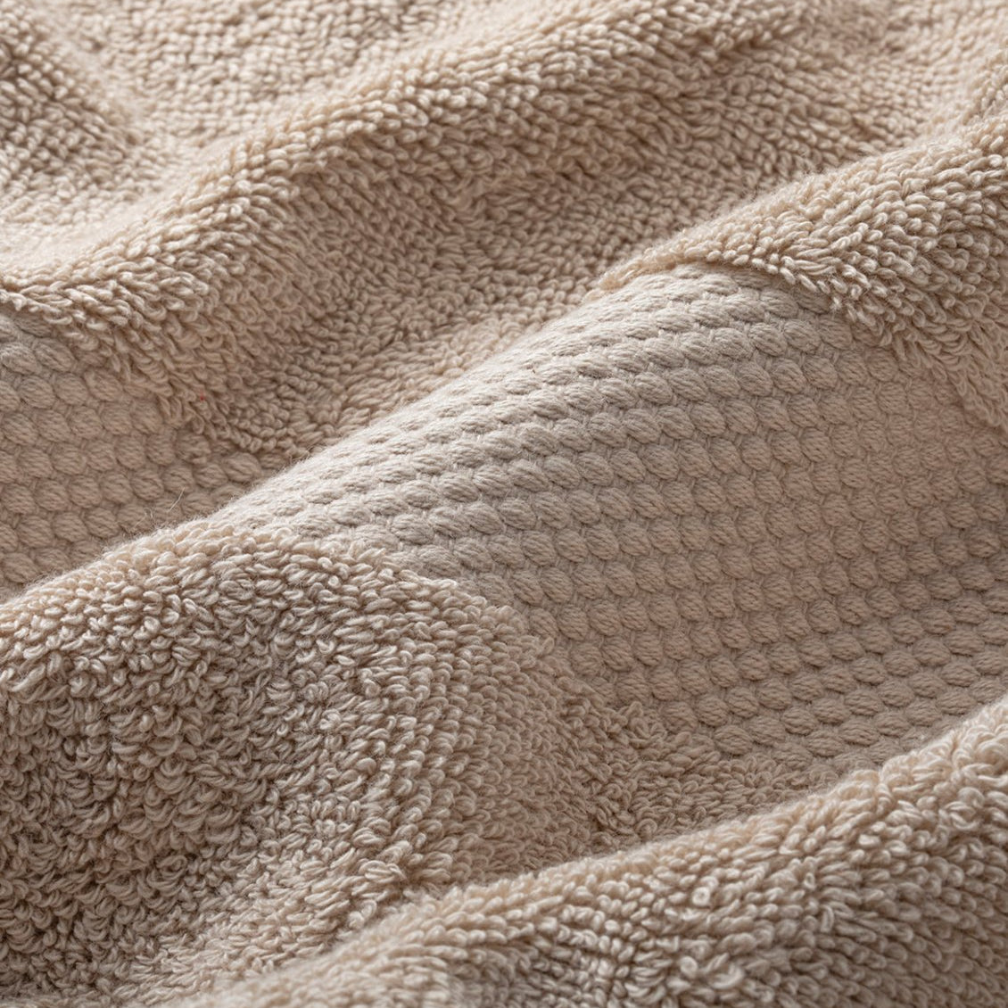 Taupe Premium Turkish Cotton Towel Detail | Duman Home