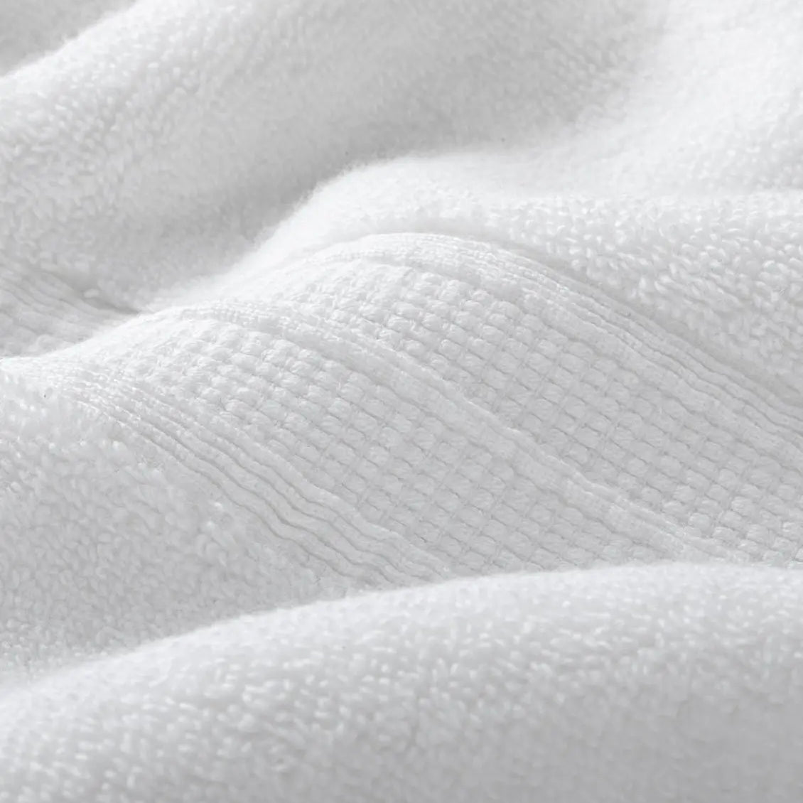 Close-up of white textured super plush towel