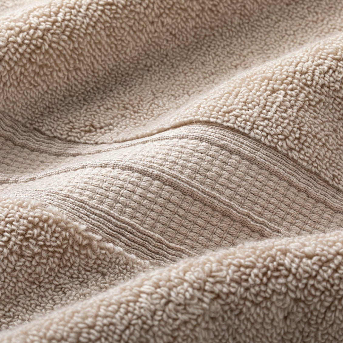 Super-Plush Towels Taupe Detail | Duman Home