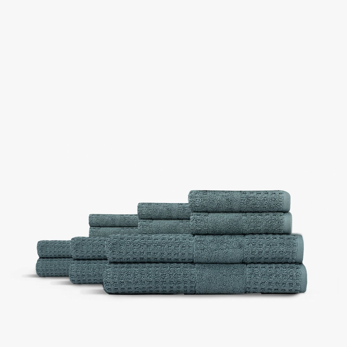 Lightweight Bluestone Waffle Towel Bundles | Duman Home
