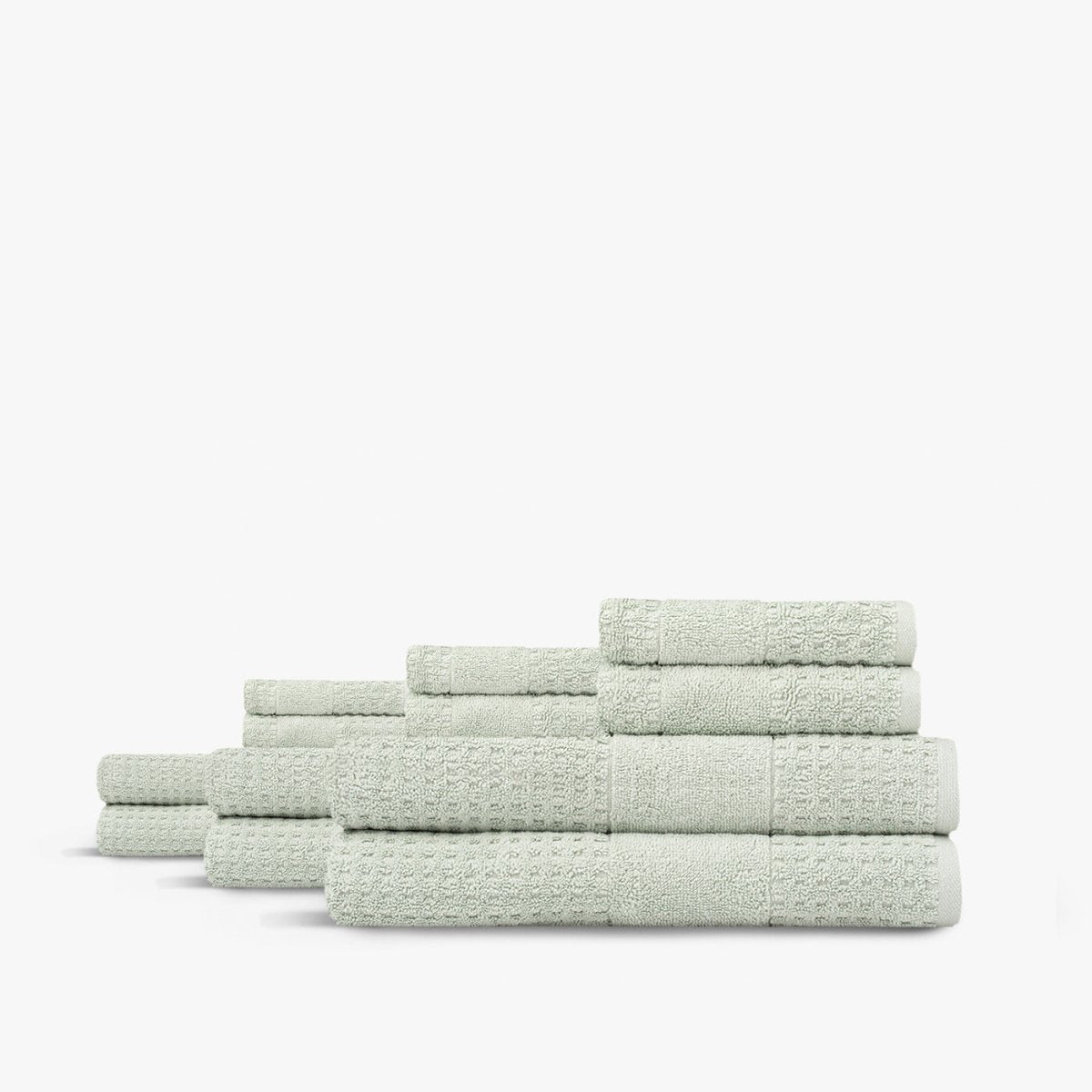 Lightweight Sage Waffle Towel Bundles | Duman Home