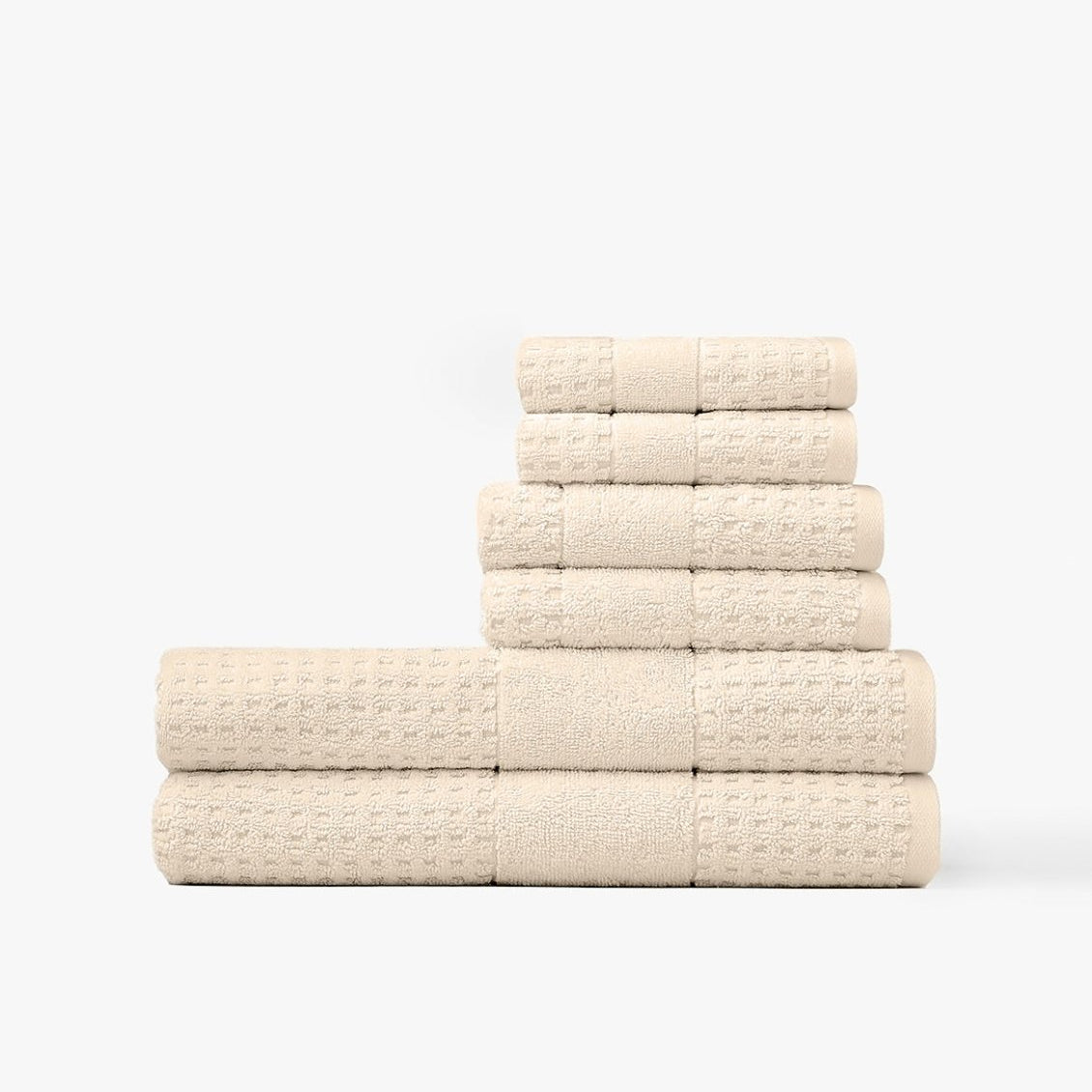 Lightweight Waffle Towel Bundle Cream | Duman Home