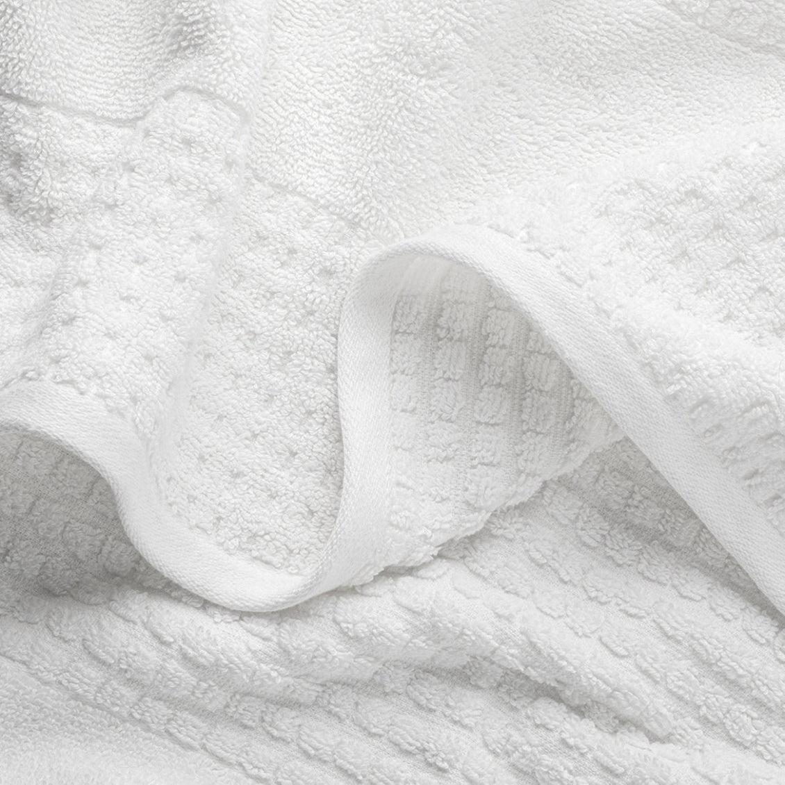 Lightweight Waffle Towel White Detail | Duman Home