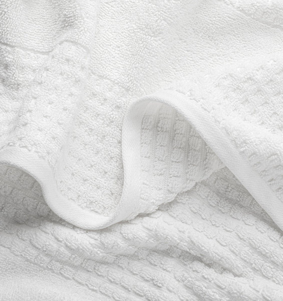 Lightweight Waffle Towel White Detail | Duman Home