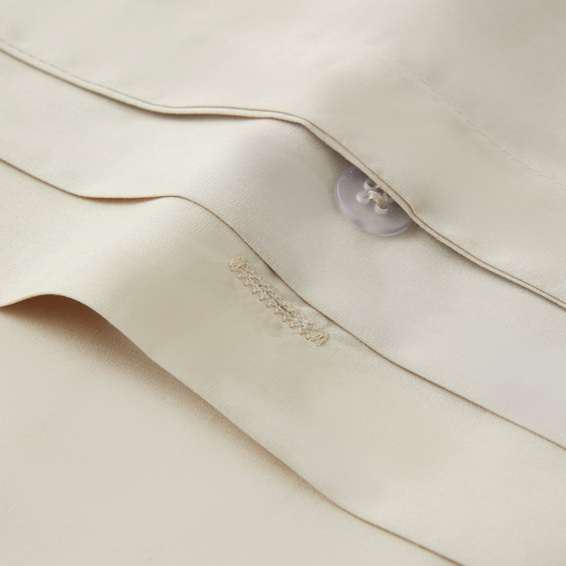 Percale Organic Duvet Cover Set Bone Detail | Duman Home