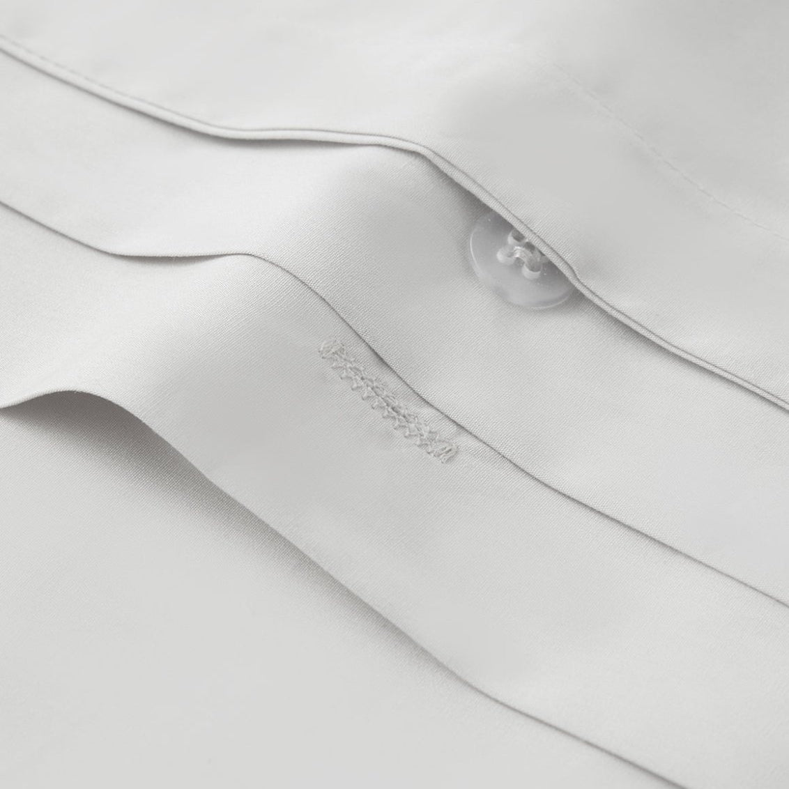 Percale Organic Duvet Cover Set Mist Detail | Duman Home