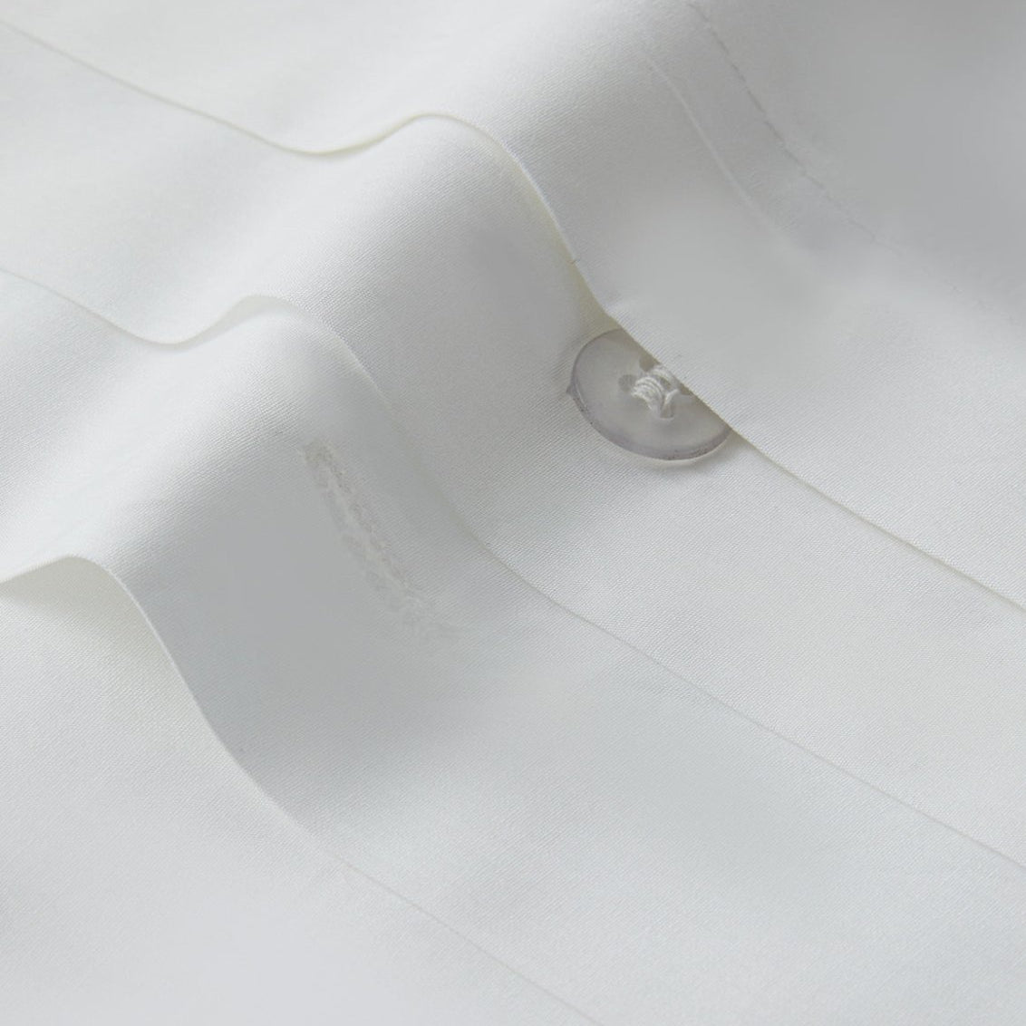 Percale Organic Duvet Cover Set White Detail | Duman Home