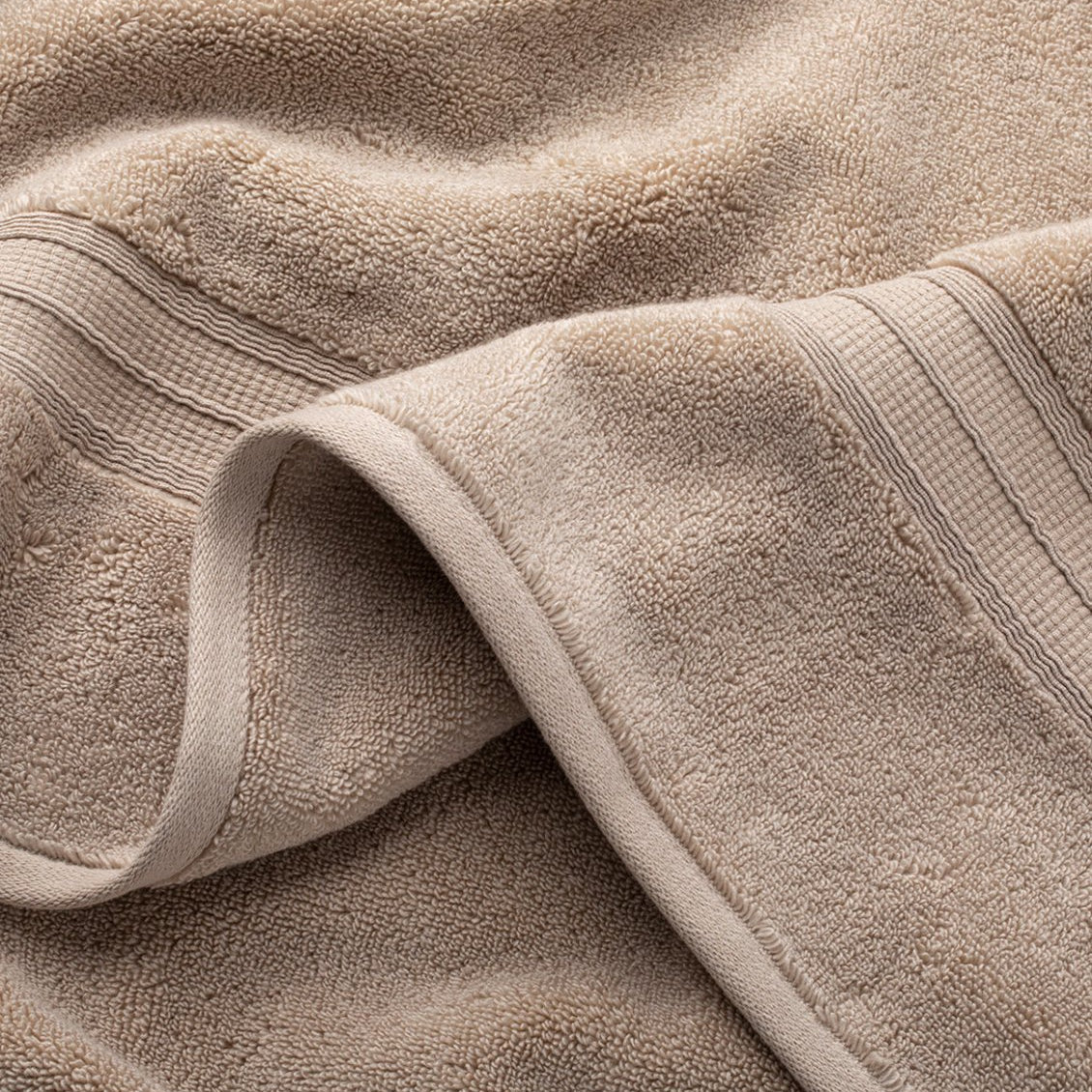 Super-Plush Towels Taupe Detail | Duman Home