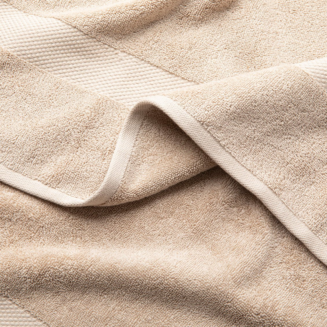 Taupe Premium Turkish Cotton Towel Detail | Duman Home