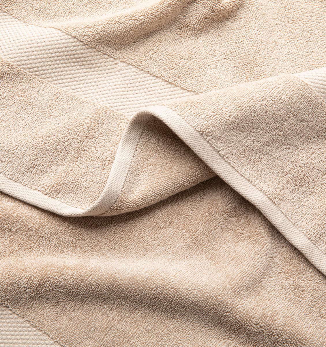 Taupe Premium Turkish Cotton Towel Detail | Duman Home