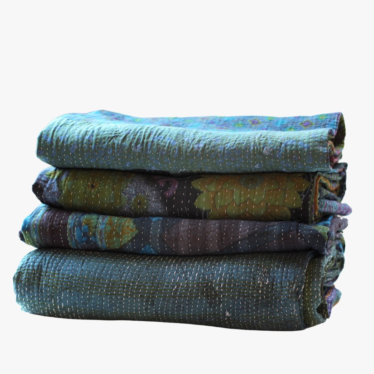 Vintage Kantha Throws Deep Blue | Duman Home