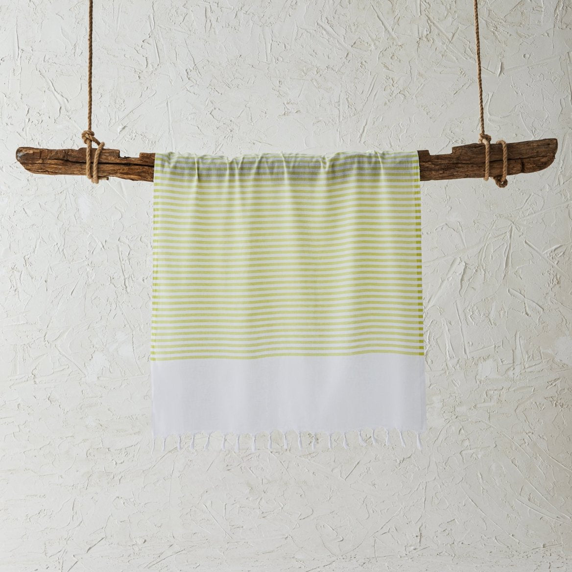 White Imbat Peshtemal Lime | Duman Home