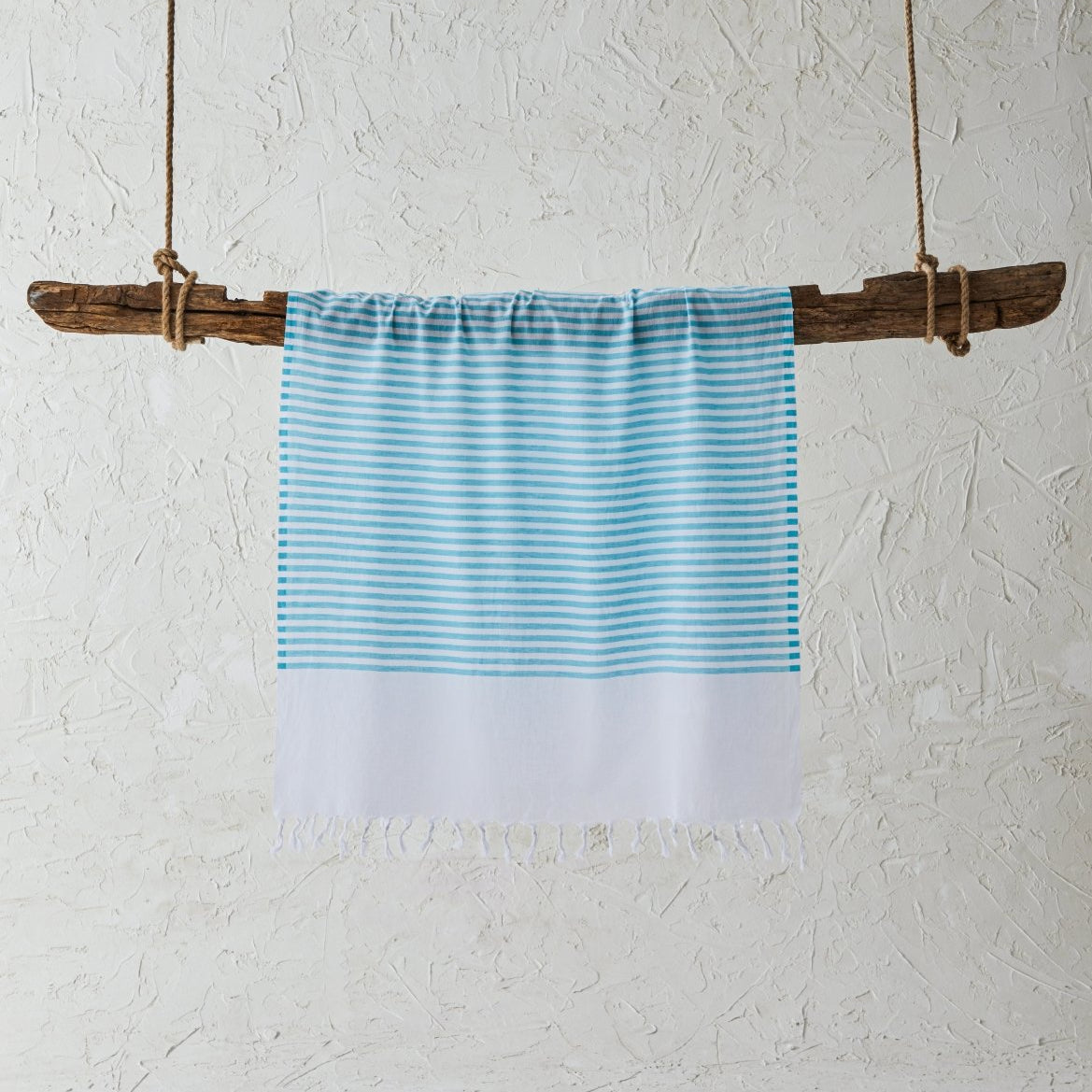 White Imbat Peshtemal Aqua-Turquoise | Duman Home