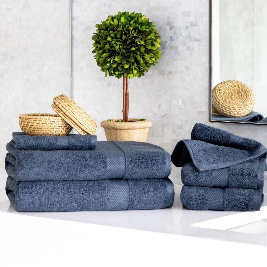 Premium Turkish Cotton Towels Aegean Blue | Duman Home