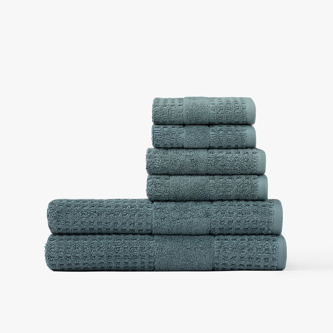 Lightweight Waffle Towel Bundle Bluestone | Duman Home