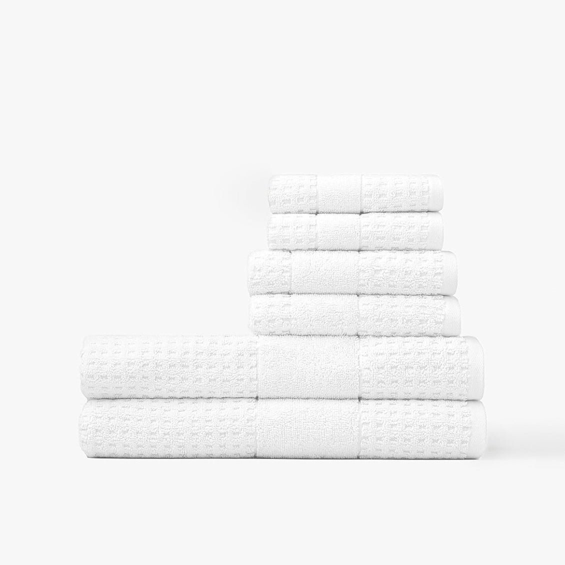 Lightweight Waffle Towel Bundle White | Duman Home