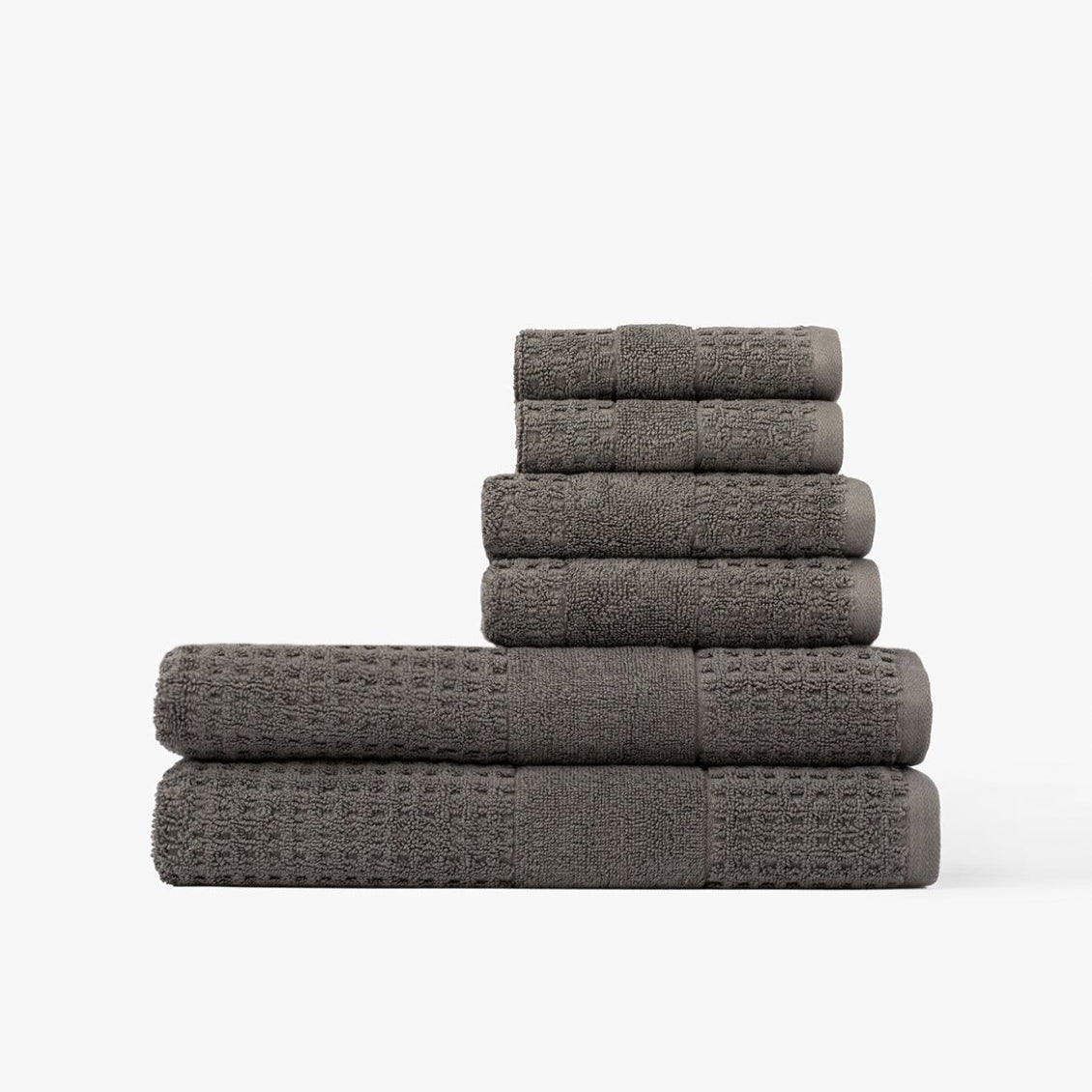 Lightweight Waffle Towels Charcoal | Duman Home