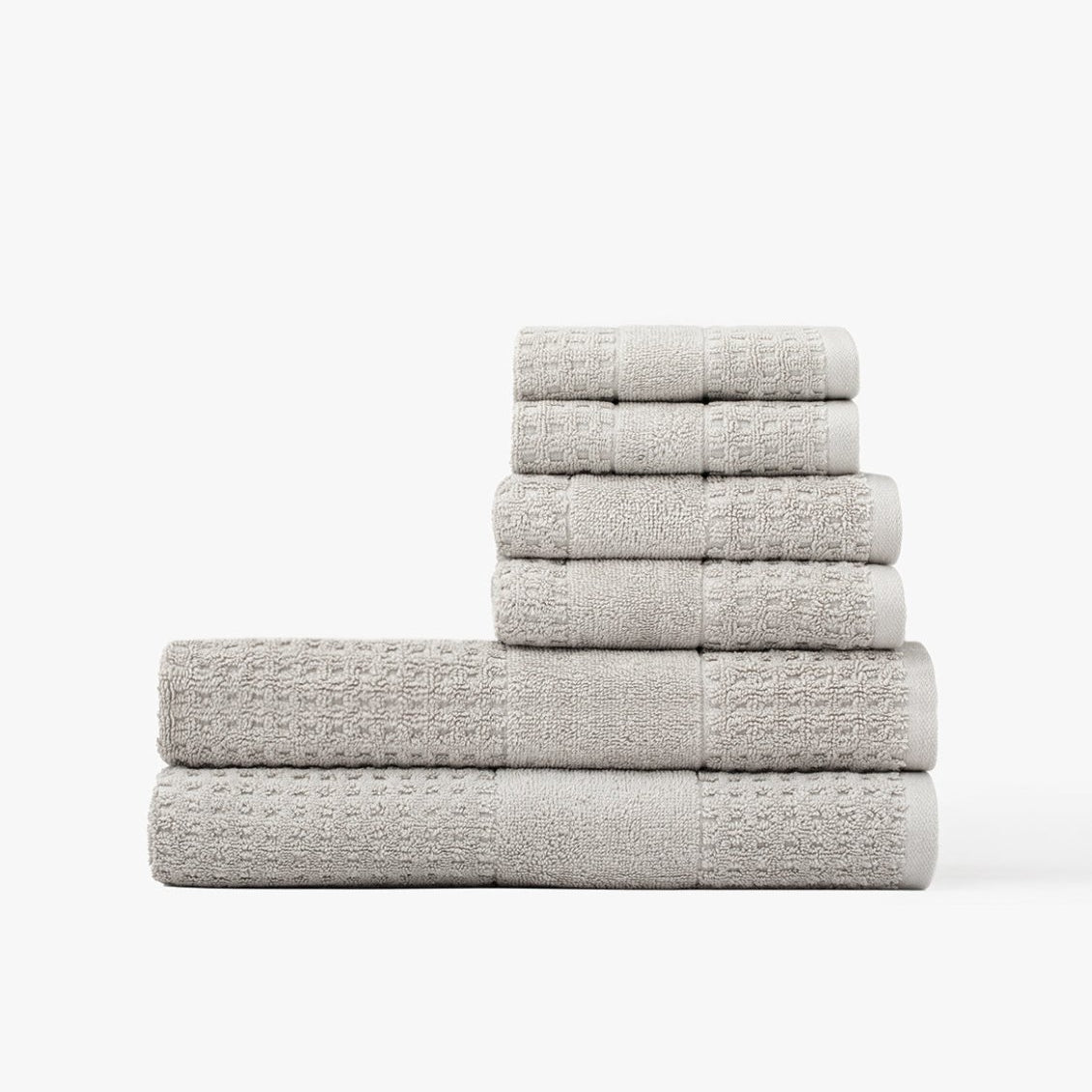 Lightweight Waffle Towels Light Gray | Duman Home