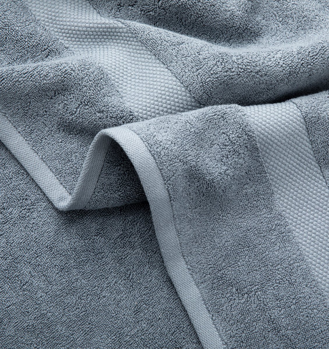 Premium Turkish Cotton Towels Aegean Blue Detail | Duman Home