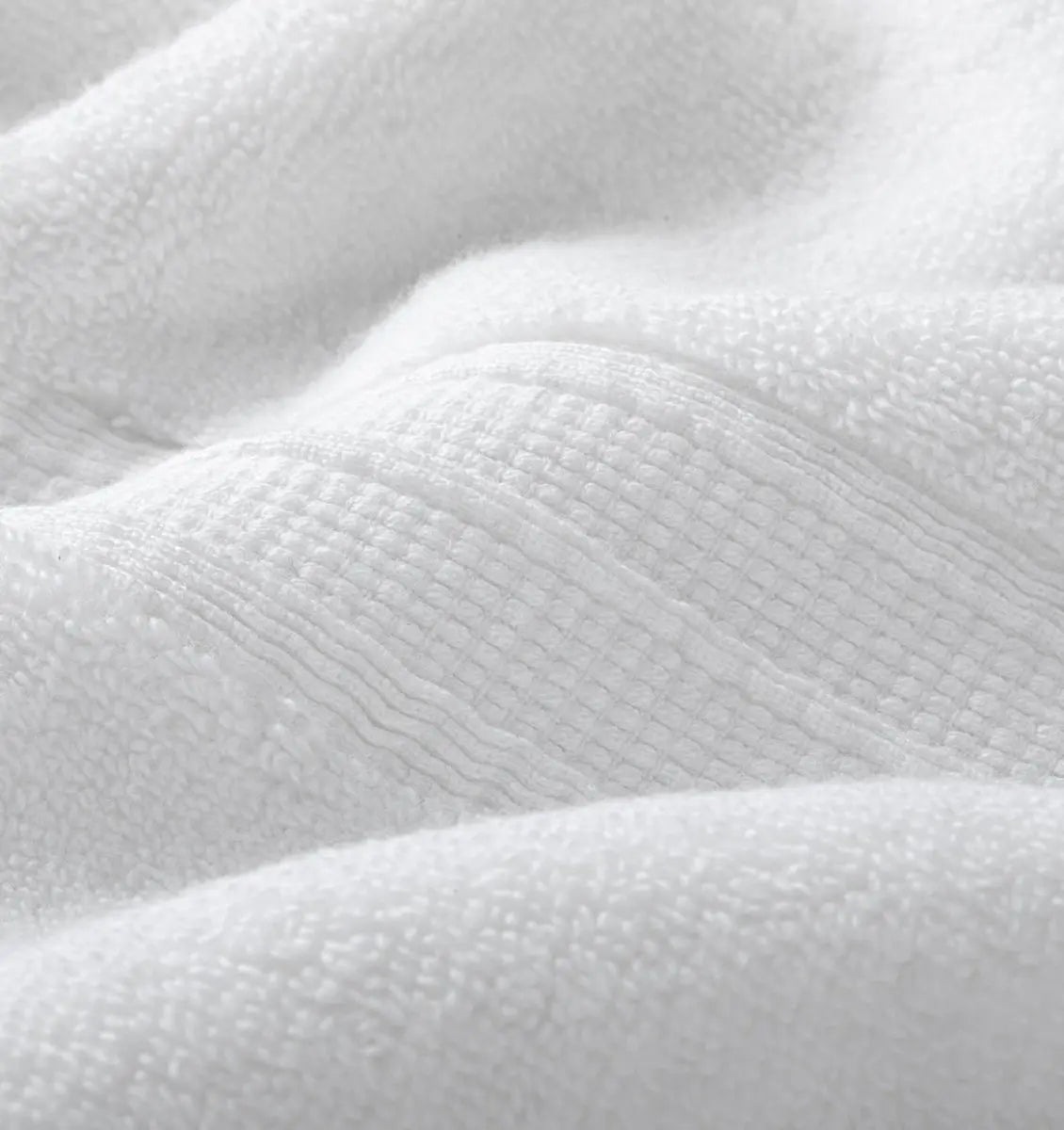 Close-up of white textured super plush towel