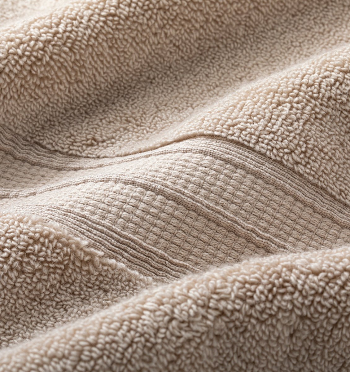 Super-Plush Towels Taupe Detail | Duman Home