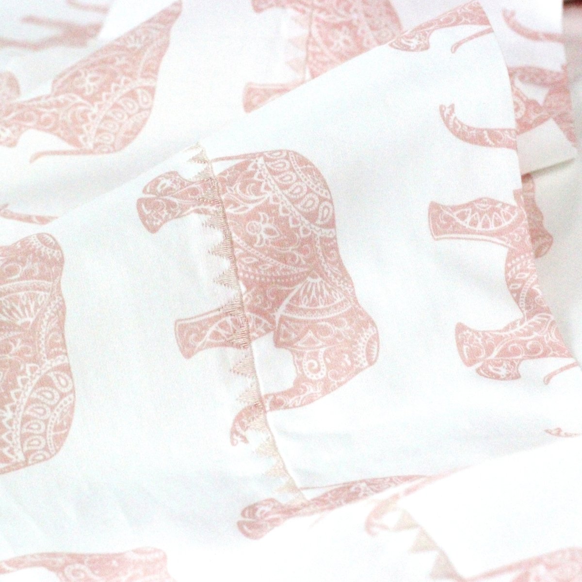 Elephant Sheet Sets Pink Detail | Duman Home