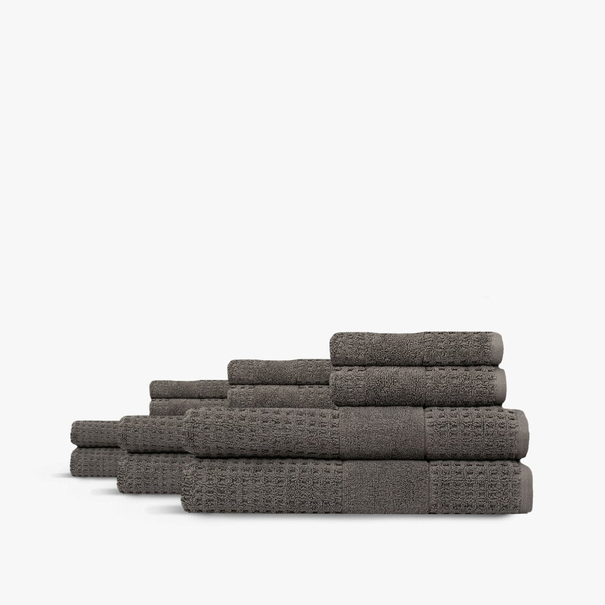 Lightweight Charcoal Waffle Towel Bundles | Duman Home