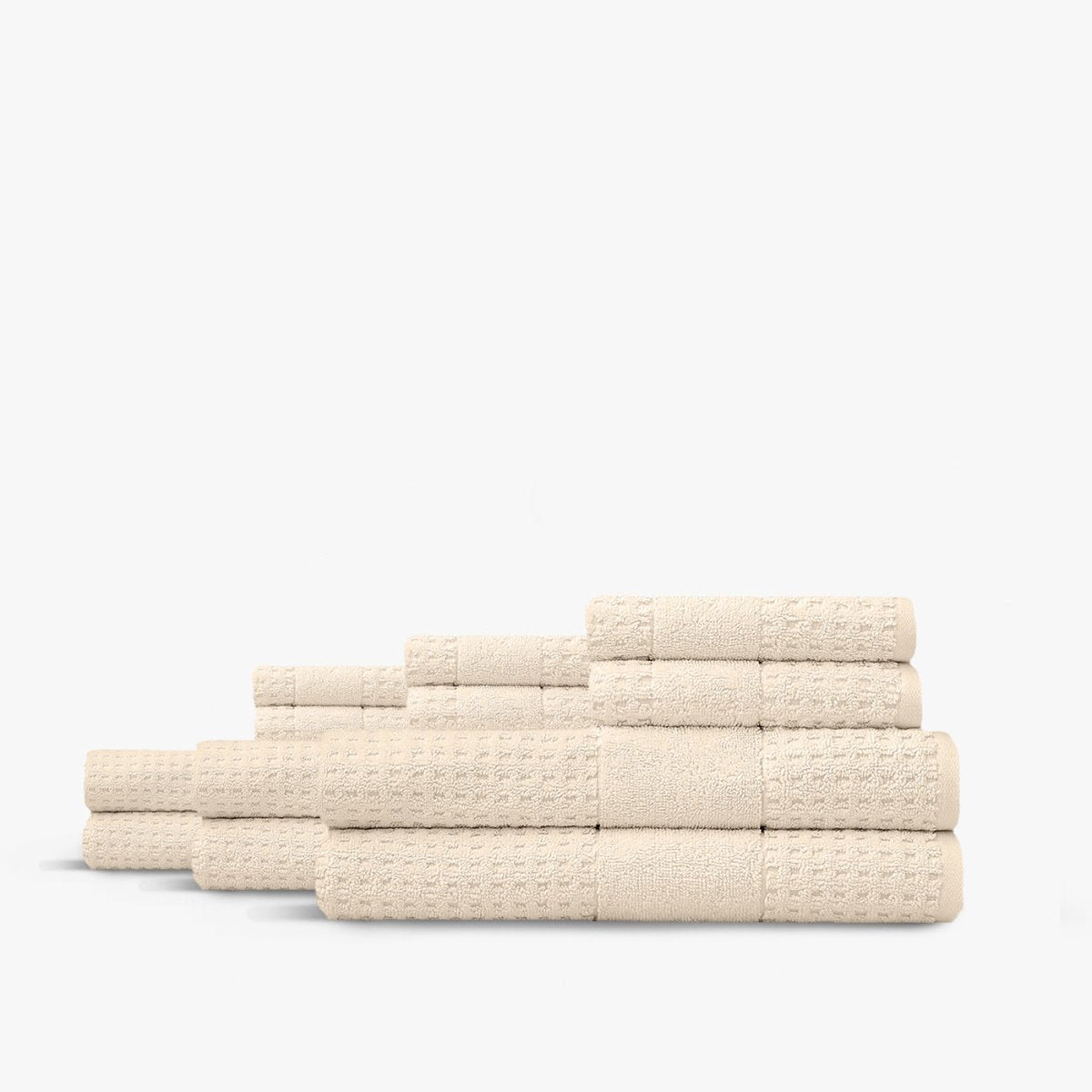 Lightweight Cream Waffle Towel Bundles | Duman Home