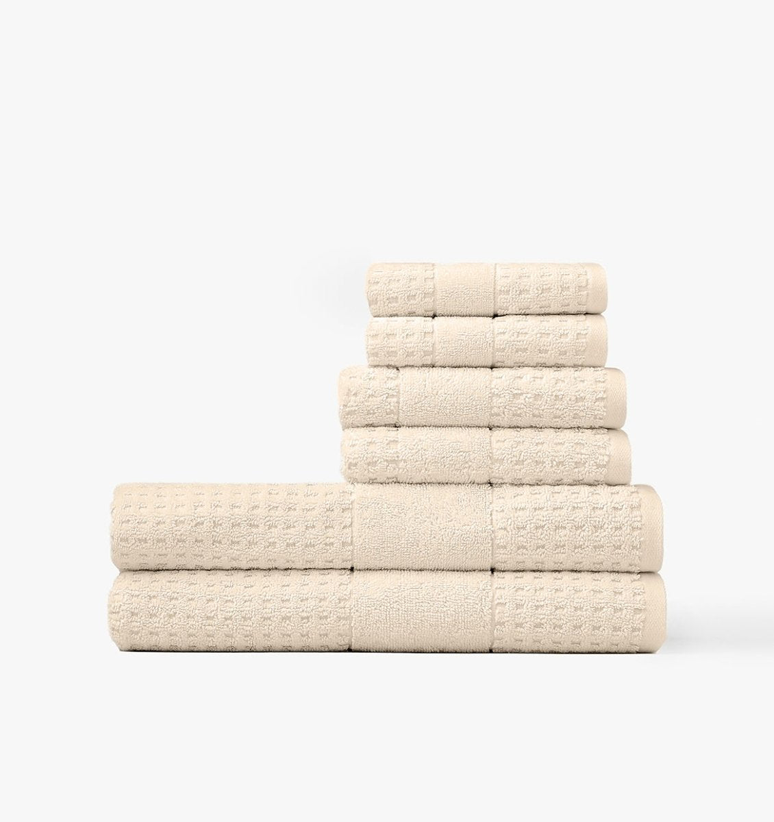 Lightweight Waffle Towel Bundle Cream | Duman Home