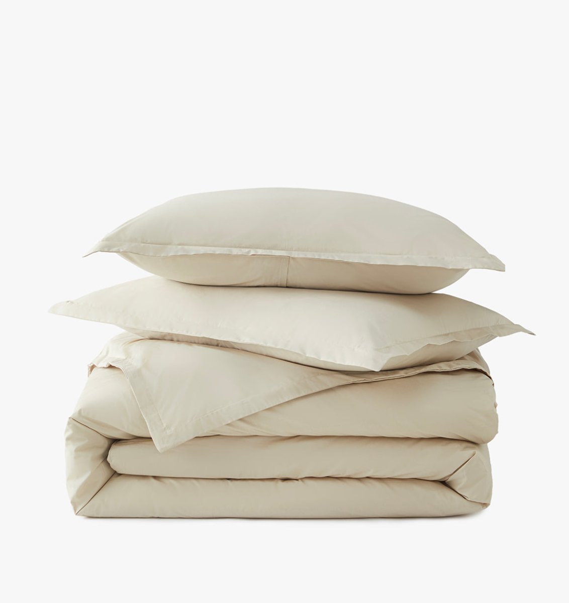 Percale Organic Duvet Cover Set Bone | Duman Home