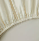 Signature Hemstitch Organic Fitted Sheet Ivory Detail | Duman Home