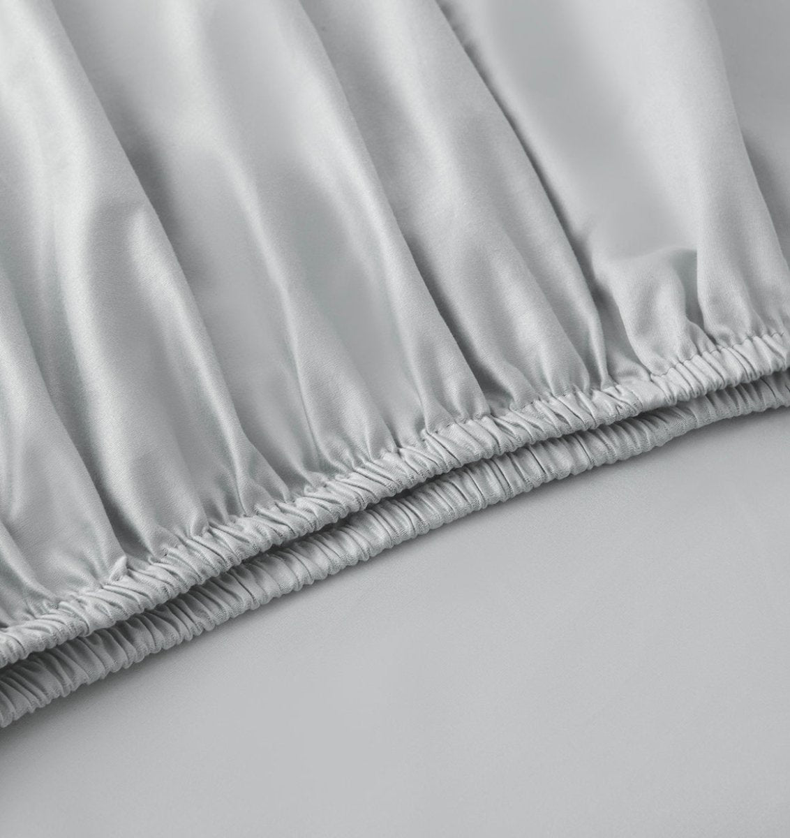 Signature Hemstitch Organic Fitted Sheet Tin Color Detail | Duman Home