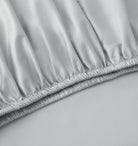 Signature Hemstitch Organic Fitted Sheet Tin Color Detail | Duman Home