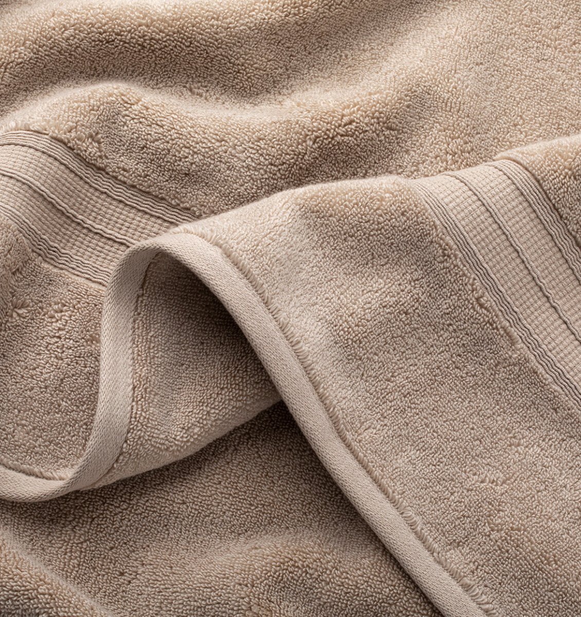 Super-Plush Towels Taupe Detail | Duman Home