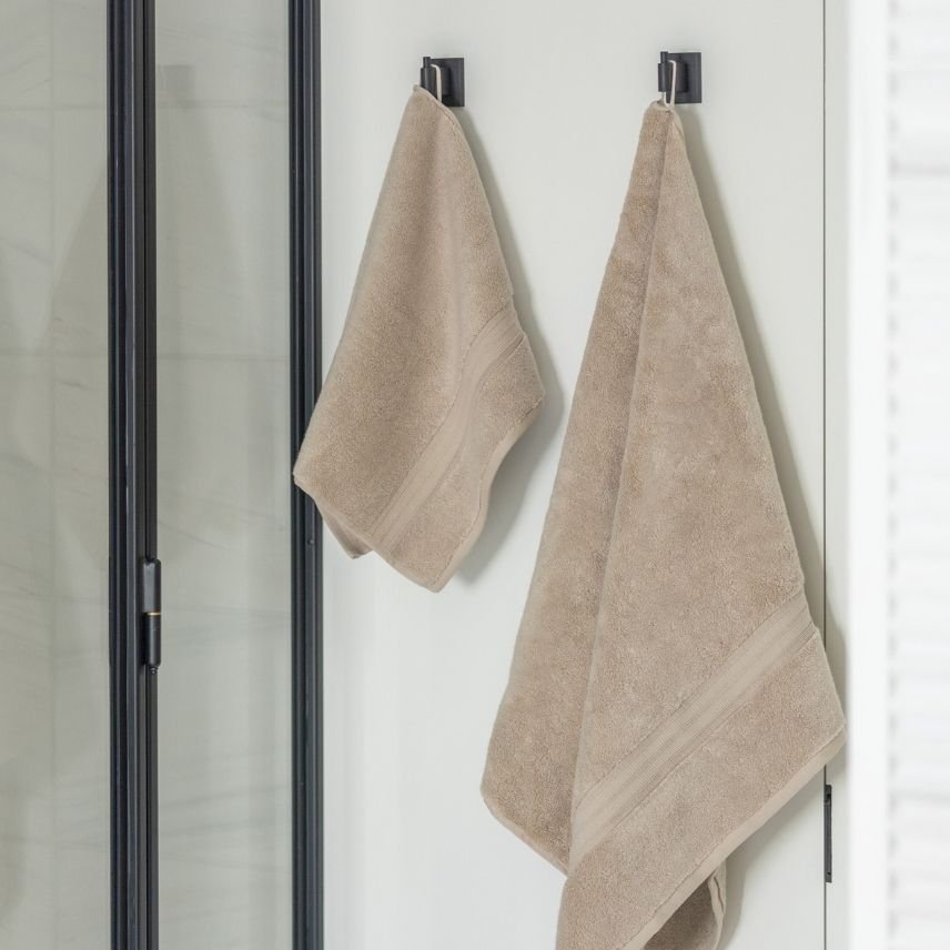 Super-Plush Towels Taupe in Bathroom | Duman Home