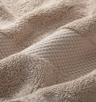 Close-up of a textured beige Premium Turkish Cotton Towel