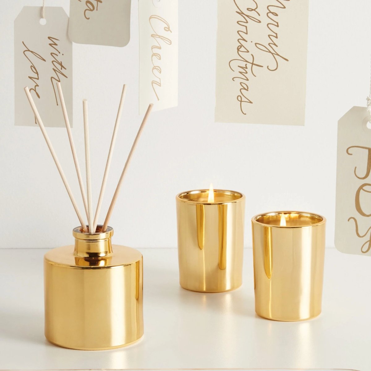 Thymes Frasier Fir Gilded  Petite Gold Diffusers | Duman Home 