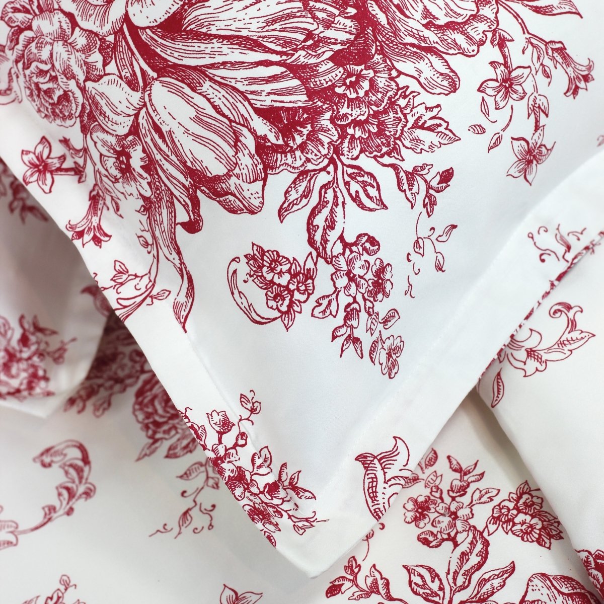 Toile Duvet Red Sets Detail | Duman Home