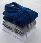 all-groups Turkish Velour Robes White Gray and Navy Colors  | Duman Home