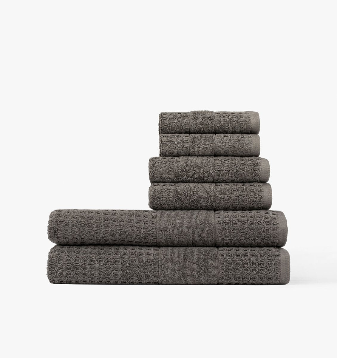 Lightweight Waffle Towel Bundle Charcoal | Duman Home