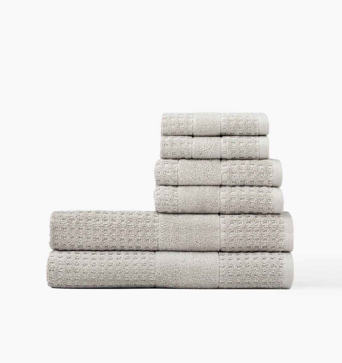 Lightweight Waffle Towel Bundle Light Gray | Duman Home