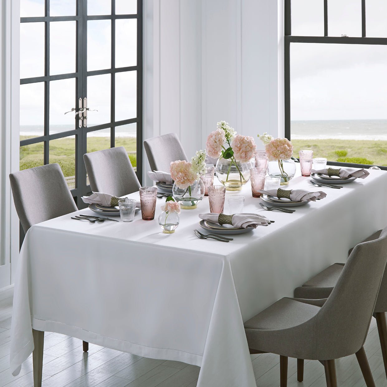 Table Set with Sferra Festival Tablecloth | Duman Home